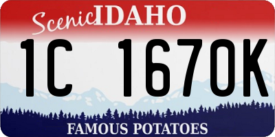 ID license plate 1C1670K