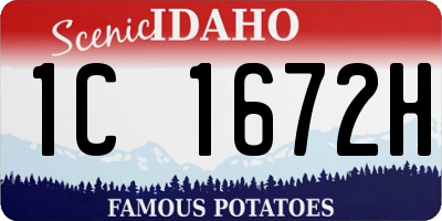 ID license plate 1C1672H