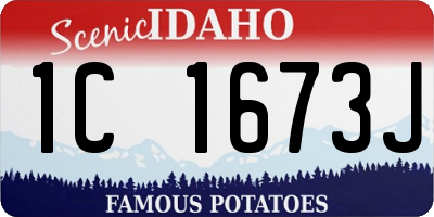 ID license plate 1C1673J