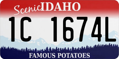 ID license plate 1C1674L