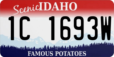 ID license plate 1C1693W