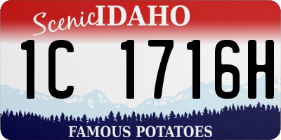 ID license plate 1C1716H