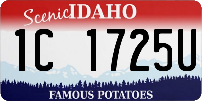 ID license plate 1C1725U