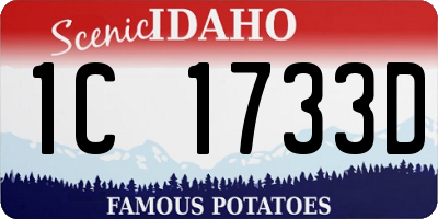 ID license plate 1C1733D