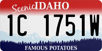 ID license plate 1C1751W