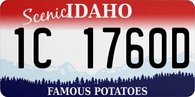 ID license plate 1C1760D