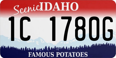 ID license plate 1C1780G