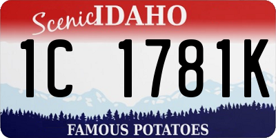 ID license plate 1C1781K