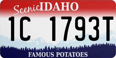 ID license plate 1C1793T