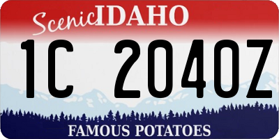 ID license plate 1C2040Z