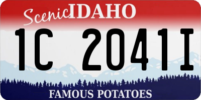 ID license plate 1C2041I