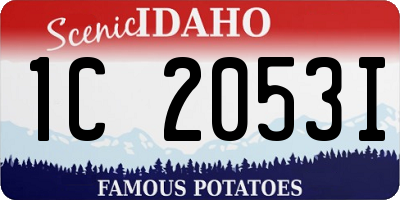 ID license plate 1C2053I