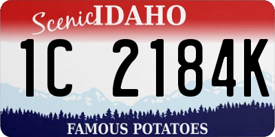 ID license plate 1C2184K