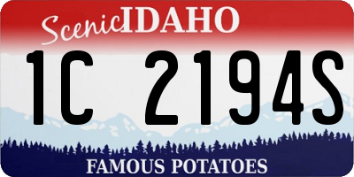 ID license plate 1C2194S