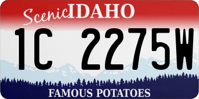 ID license plate 1C2275W