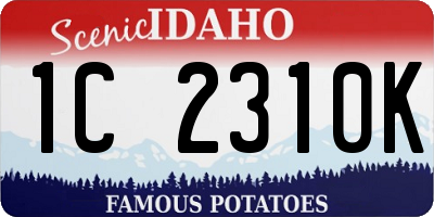 ID license plate 1C2310K