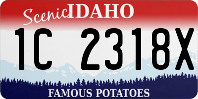 ID license plate 1C2318X