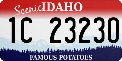 ID license plate 1C2323O