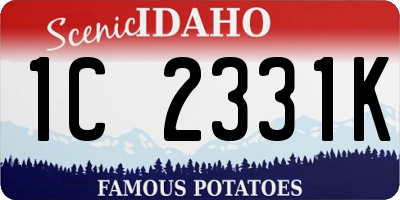 ID license plate 1C2331K
