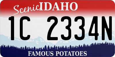 ID license plate 1C2334N