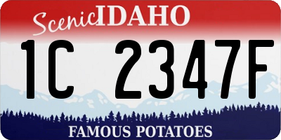 ID license plate 1C2347F