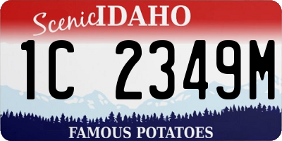 ID license plate 1C2349M