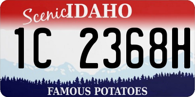 ID license plate 1C2368H