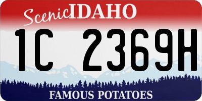 ID license plate 1C2369H