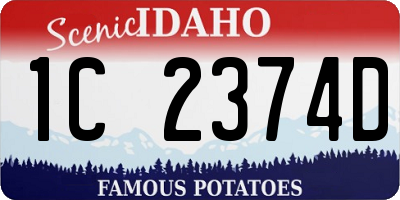 ID license plate 1C2374D