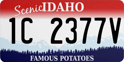 ID license plate 1C2377V