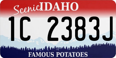 ID license plate 1C2383J
