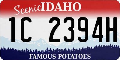 ID license plate 1C2394H