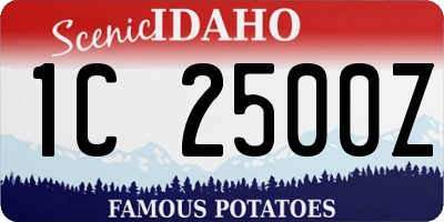 ID license plate 1C2500Z