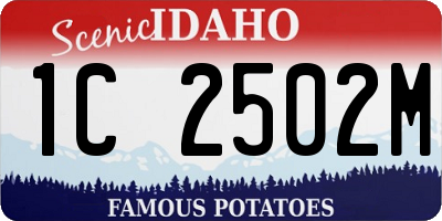 ID license plate 1C2502M