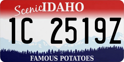 ID license plate 1C2519Z