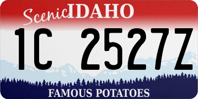 ID license plate 1C2527Z
