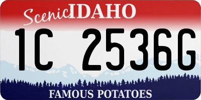 ID license plate 1C2536G