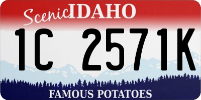 ID license plate 1C2571K