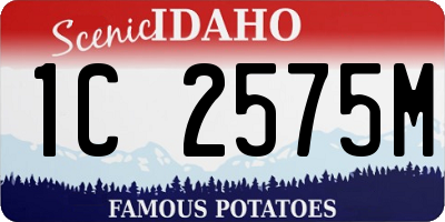 ID license plate 1C2575M