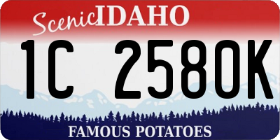 ID license plate 1C2580K