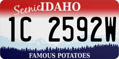 ID license plate 1C2592W