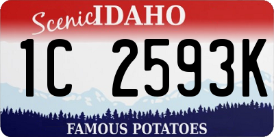 ID license plate 1C2593K