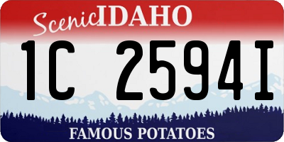 ID license plate 1C2594I