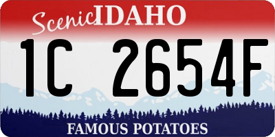 ID license plate 1C2654F