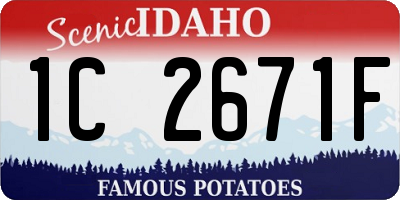 ID license plate 1C2671F