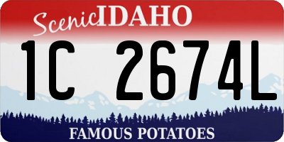 ID license plate 1C2674L