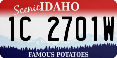 ID license plate 1C2701W