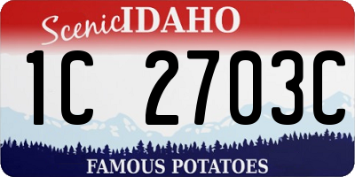 ID license plate 1C2703C