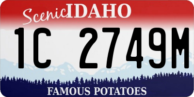 ID license plate 1C2749M