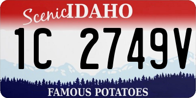 ID license plate 1C2749V